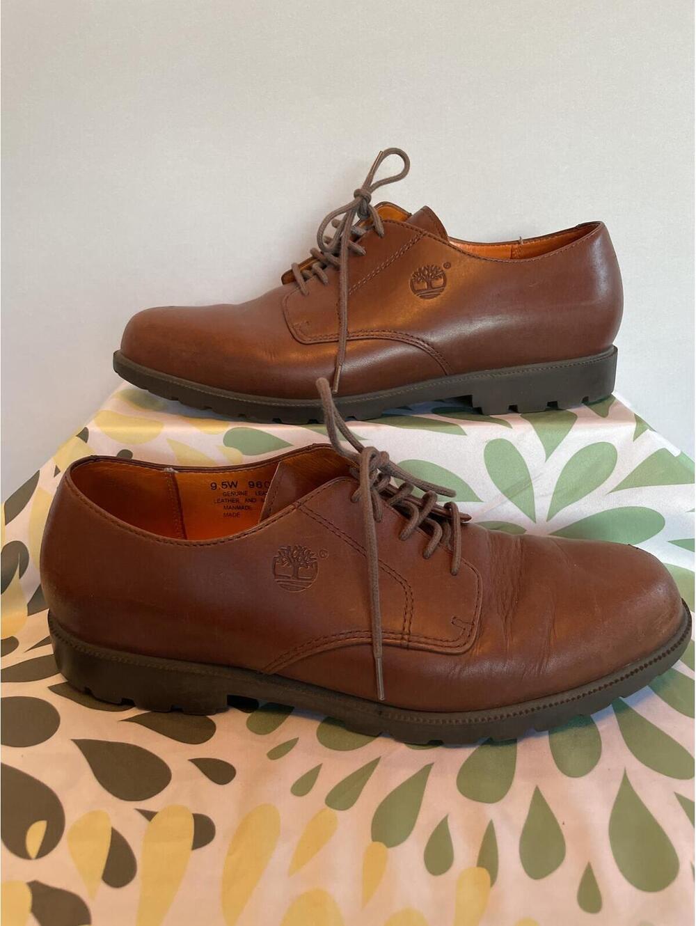 Timberland Men's Tan Waterproof Leather Derby Shoe US 9.5W Grandpa Style